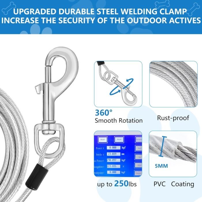 20ft Tie Out Dog Leash