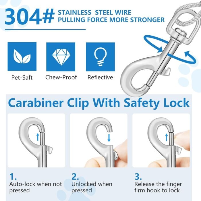 20ft Tie Out Dog Leash