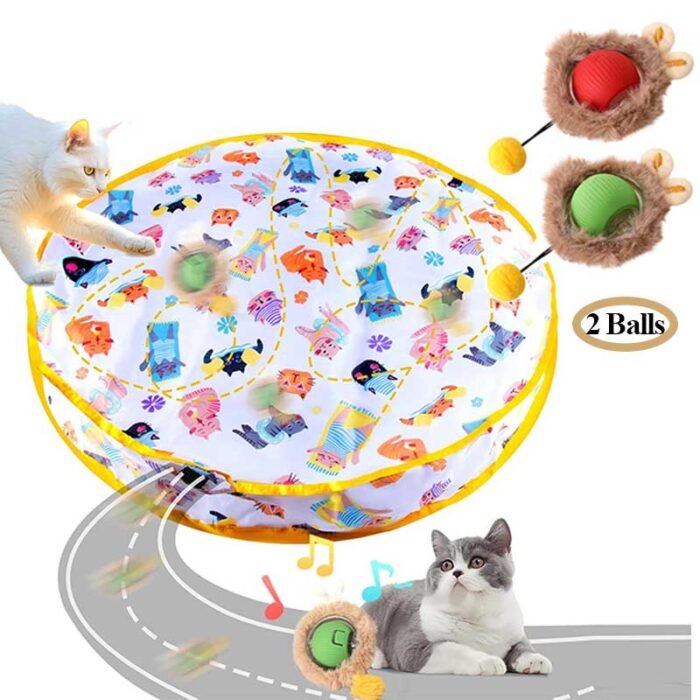 2pcs Interactive cat ball with mat