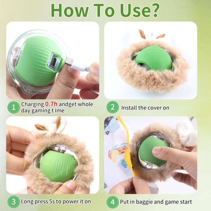 2pcs Interactive cat ball with mat